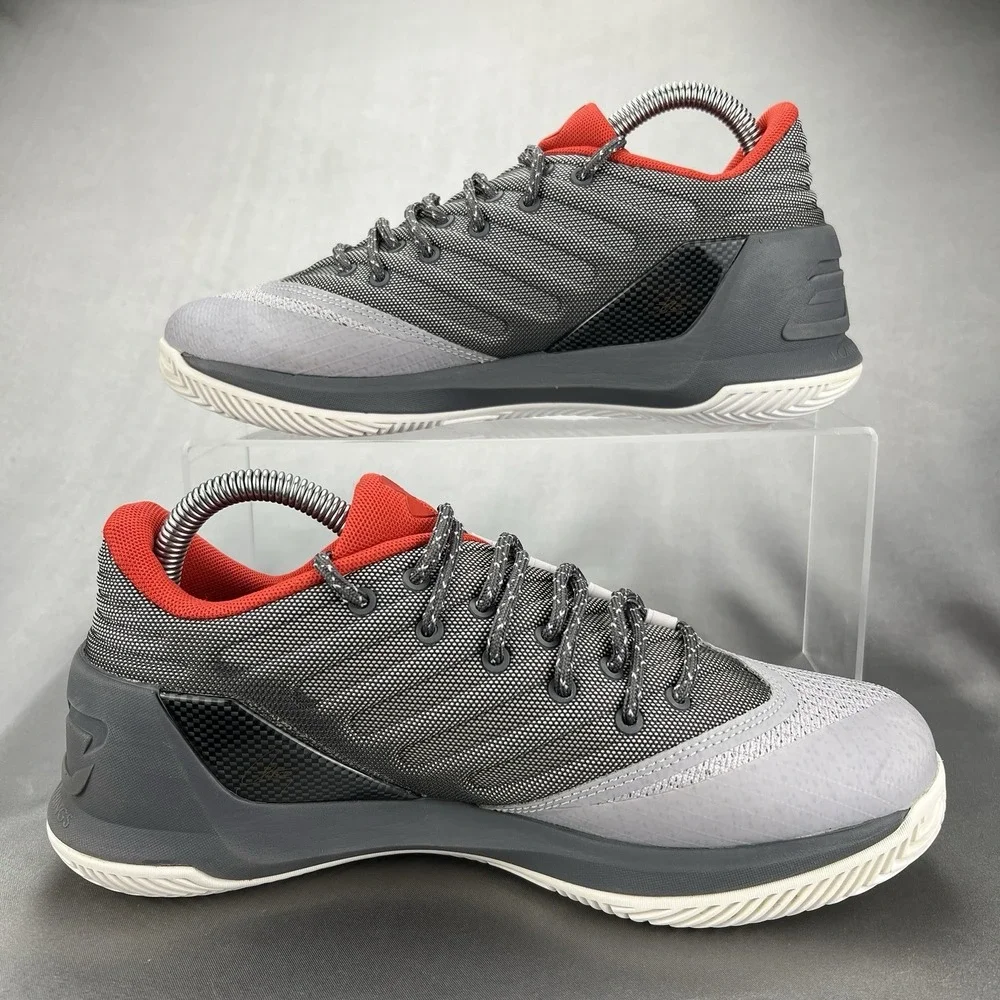 Under Armour Steph Curry Youth Size 6Y Grey/Orange Basketball Shoe 3Z6 Low Kids‎